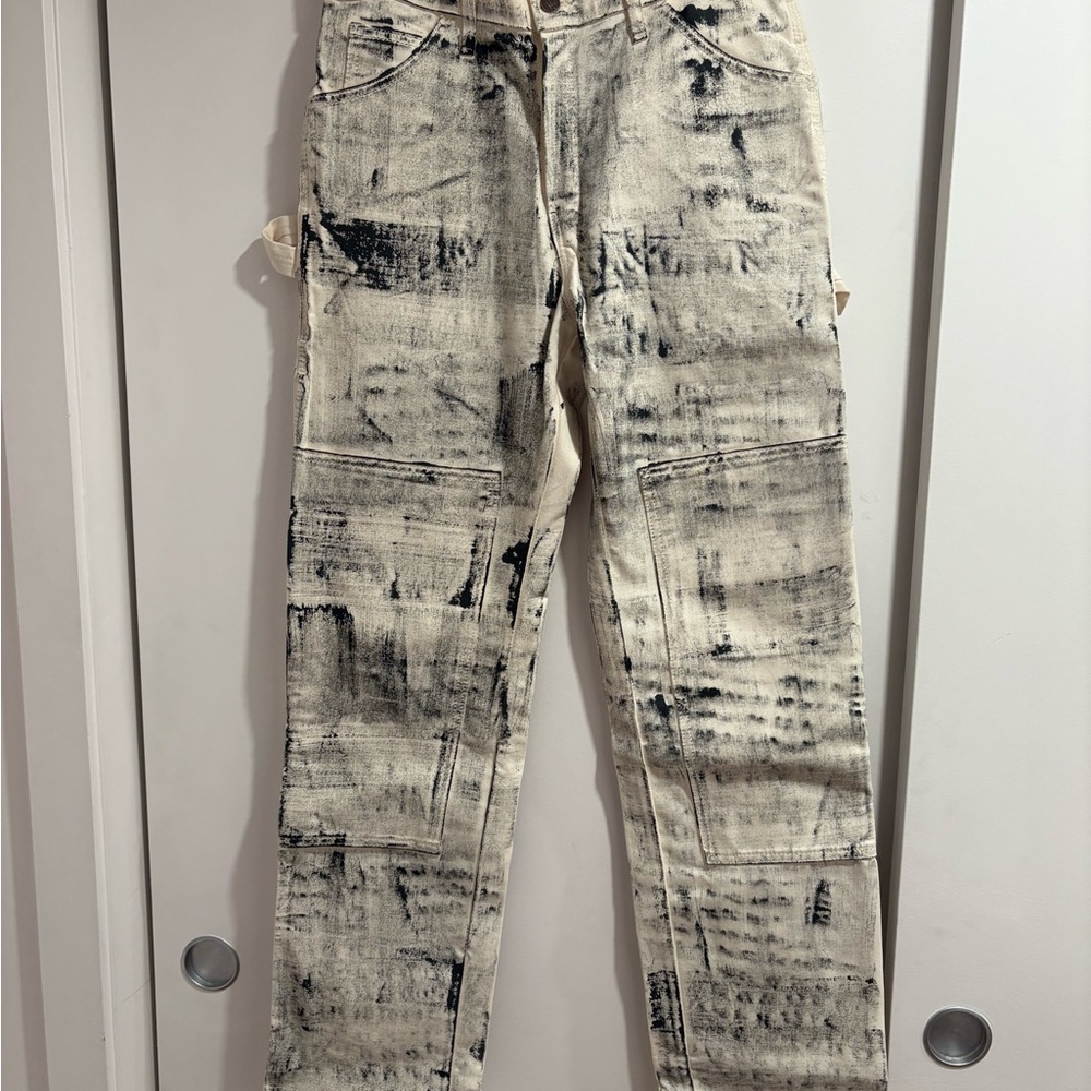 Artistic Black and Cream Patterned Pants